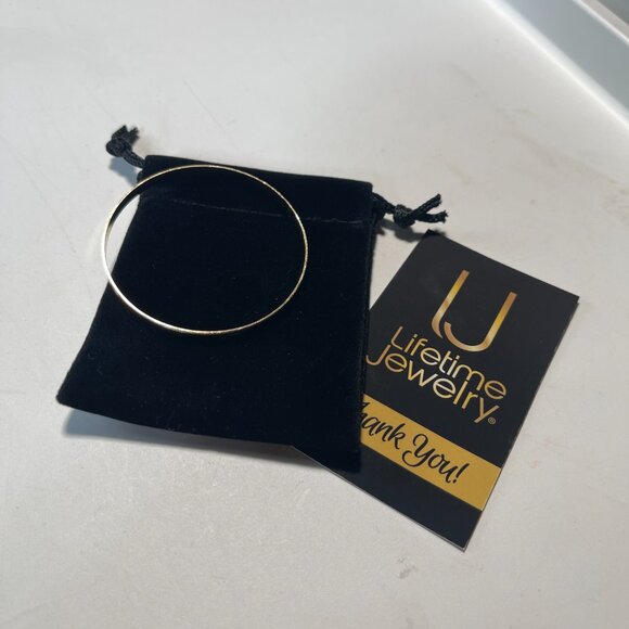 NEW Lifetime Jewelry Gold Plated Bangle Bracelet with Decorative Engravings - Picture 4 of 6